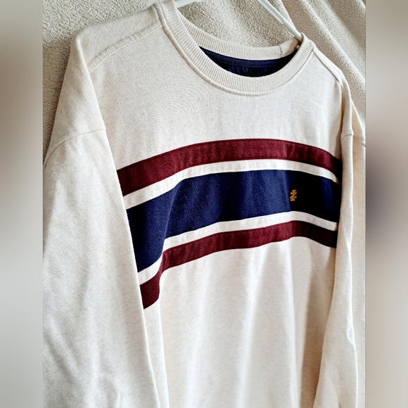Men's Izod Cream Colored Pull Over Crewneck Sweater - Picture 2 of 12
